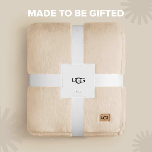 UGG Marcella King Faux Fur Bed Blanket, 110" x 92", Beige (Light Sand)