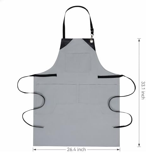 Women Canvas Adjustable Long Waist Aprons with Pockets