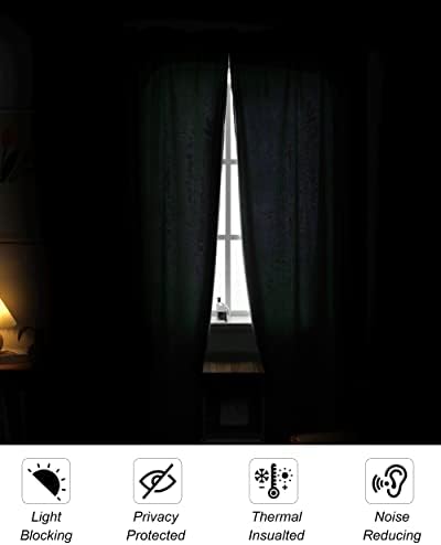 SMILETIME Black Velvet Curtains with Rod Pocket 2 Panels, 52 x 120 in