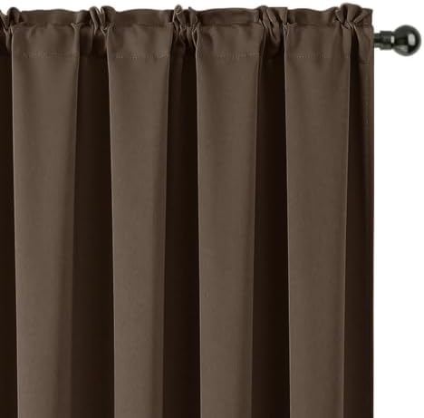 Blackout Curtains 2 Panels, Rod Pocket Thermal Insulated Window Drapes