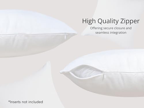 PurpleEssences Solid Throw Pillow Cover, 20x20 in Set of 2 - White