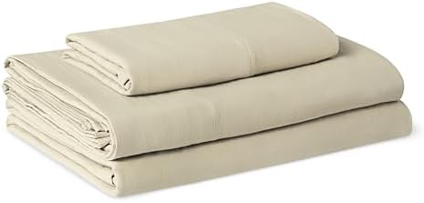 Amazon Basics Twin Bed Sheet, 3-Piece Bedding Set, Double Brushed