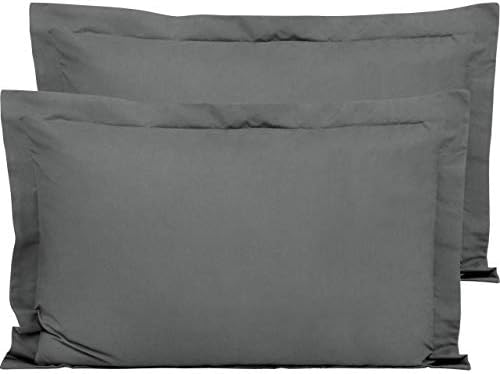 FLXXIE Microfiber King Pillow Shams Set of 2, Dark Grey