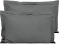 FLXXIE Microfiber King Pillow Shams Set of 2, Dark Grey