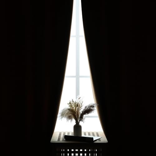 L.Z.E Beige 100% Blackout Curtains 108 Inches Long for Bedroom Living