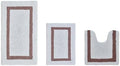 Tufted Cotton White Beige Bathroom Rugs Sets 3 Piece