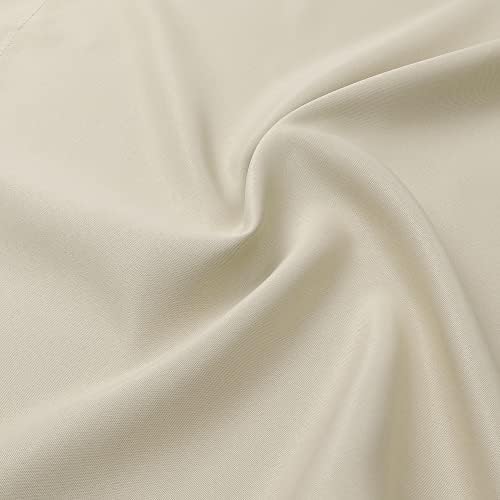 2 Panels Beige Flame Retardant - Rod Pocket Curtains, 52 X 108 in