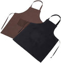 PRETYZOOM 12pcs Unisex Kitchen Aprons with Front Pocket and Long Ties