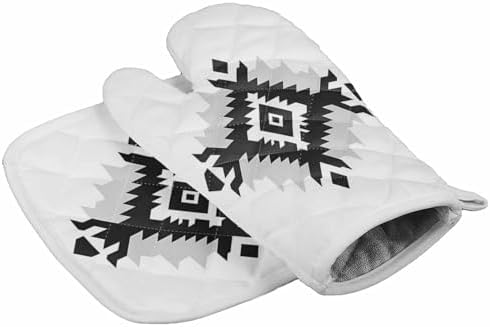 Quilted Cotton Terry Cloth Oven Mitt, Pot Holder Abstract Tribe