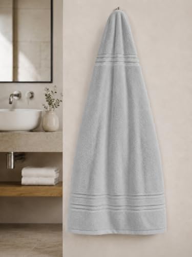 Terry Bath Sheet Set of 6 Light Grey Color Bath Towels Set 35x70