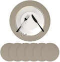 M METERXITY Round Placemats Set of 6, 14 Inch PVC Leather Place Mats