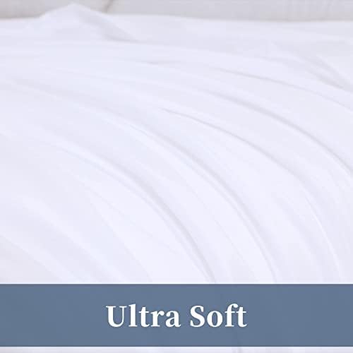 HOMBYS White Oversized King Flat Sheets Extra Large,Soft & Durable Bed