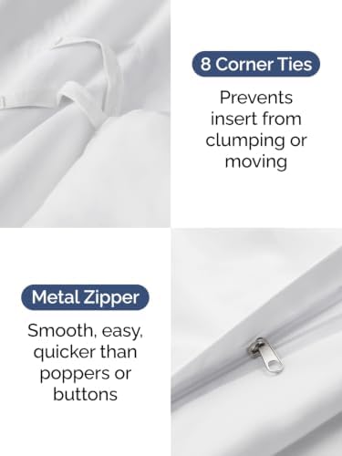 Duvet Cover Queen Size - Extra Soft 3 Piece with Zipper Closure