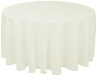 Polyester Round Tablecloth 96" (Ivory)