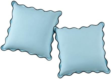 Scalloped Throw Pillow Covers Set of 2 for Living Room, Boho Sytle