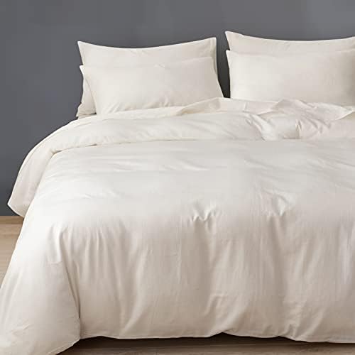 HeimenAogo Egyptian Cotton Duvet Cover Set California King, Ultra Soft