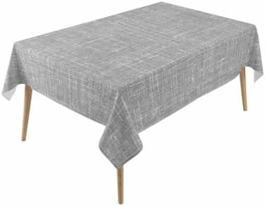 Linen Texture Rectangle Tablecloth 60 x 120 Inches Boho Farmhouse