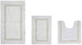 Tufted Cotton White Ivory Bathroom Rugs Sets 3 Piece