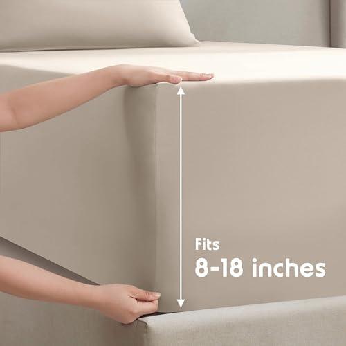 Nestl King Sheet Set - Bed Sheets - Beige Cream - 4-Piece Deep Pocket