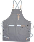 Nordic Industrial Style Canvas Apron with Pockets, Adjustable Fit