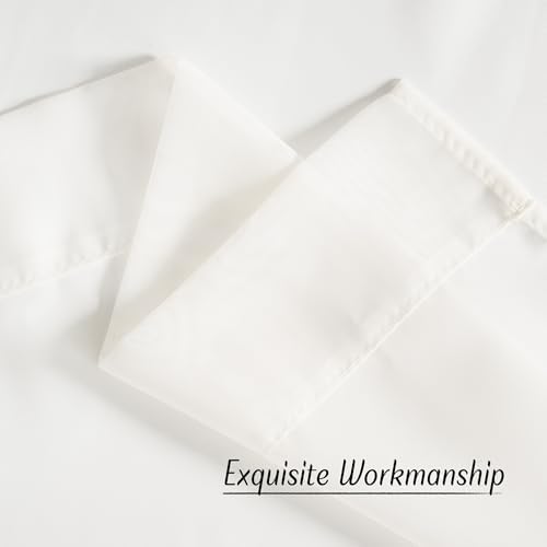 NICETOWN Natural Sheer Bedroom Curtains 84 Inches Long, W54xL84, 2