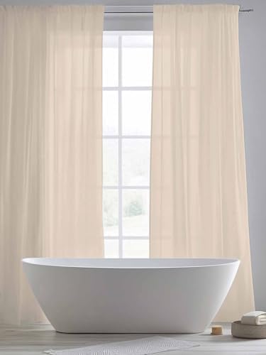 Pure Color Sheer Curtains Aesthetics Contemporary Luxury 108 Inches