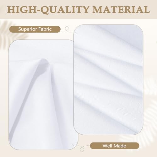 90 Inch White Round Tablecloth for 36"-72" Table, 8 Pack