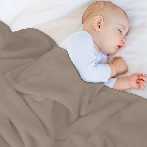 Soft Plush Blanket, Chic Pastel Taupe Warm Cozy Throw Blanket for All