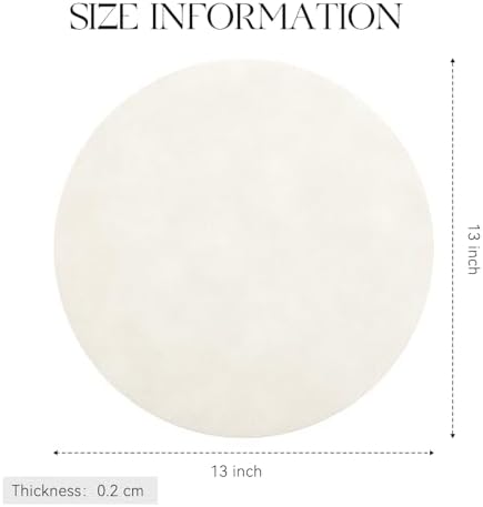 MOSAYT Vinyl Faux Leather Round Placemats Set of 4, 13 Inch, Beige