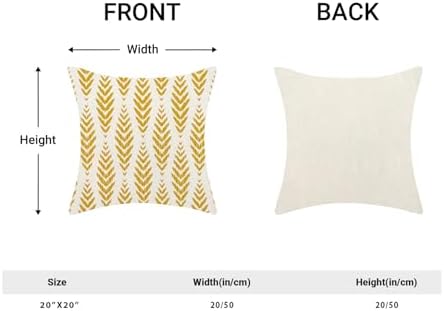 Mustard Yellow Boho Pillow Covers 20 x 20 Inch Set of 2 Herringbone