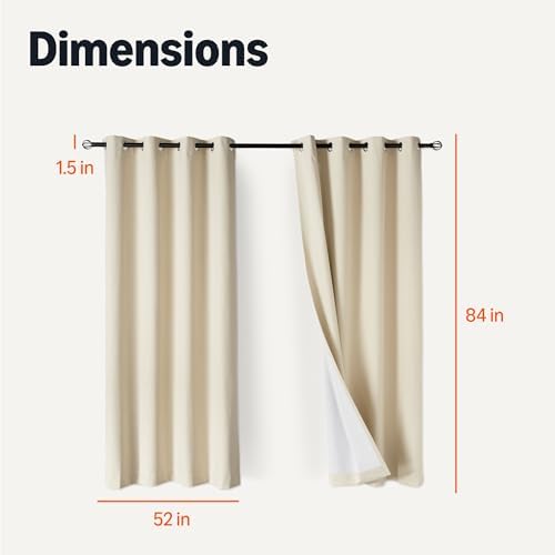 Amazon Basics 100% Blackout Curtains with Grommets, Blocks Sunlight