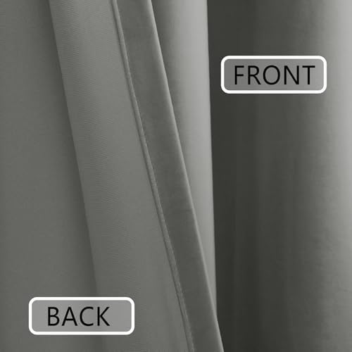 Macochico Extra Long Velvet Curtains 100 Inch Width by 120 Inch Length