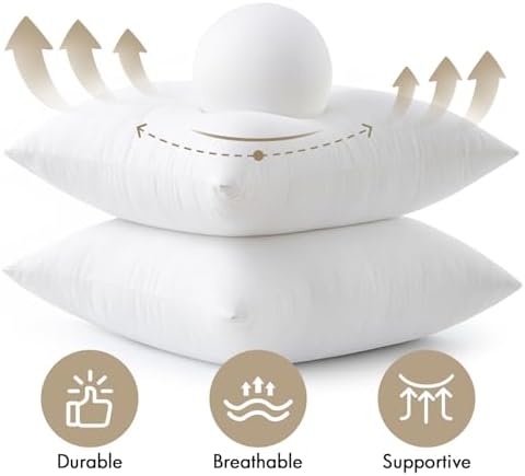 MIULEE 20x20 Pillow Inserts 4 Pack, 100% Virgin Fiber Filling Throw