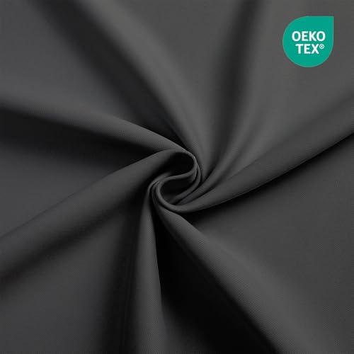 CUCRAF Dark Grey Blackout Curtains 108 Inches Length 2 Panels Set, Rod