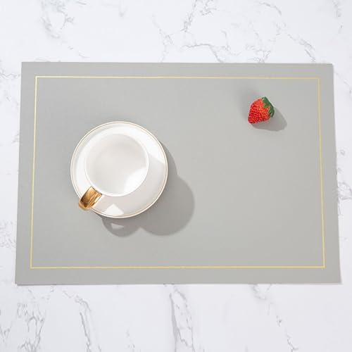 Dining Table Placemats Set for 6, 11.82 x 16.93 Inches Leather Place