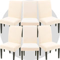 Stretch Chair Covers Slipcovers Set of 6 Off White Stretchable Dining