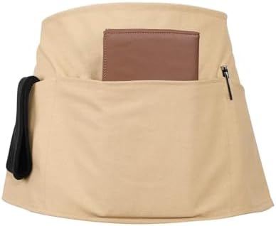 GNEGNI 3 Pockets Waist Apron-Waitress Waiter Server Apron Short Half