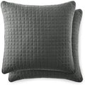 2-Piece Quilted Euro Pillow Shams 22x22 Inch Soft Microfiber Slate