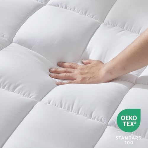 CozyLux Queen Size Mattress Pad Pillow Top Cotton Mattress Topper