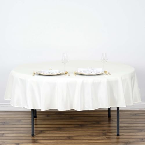Efavormart 90" Round Ivory Wholesale Linens Polyester Round Tablecloth