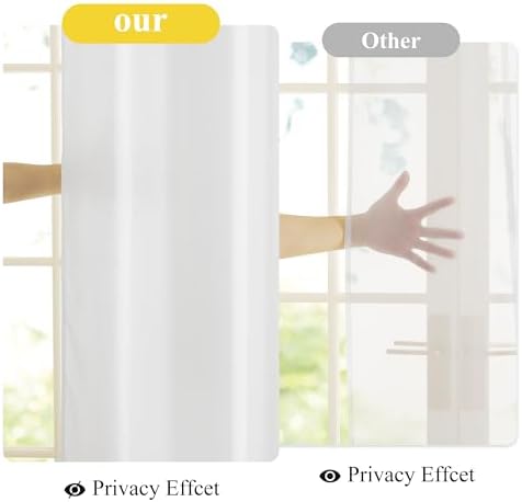 NICETOWN Semi Sheer Privacy Curtains, Off-White Non-See-Through Light