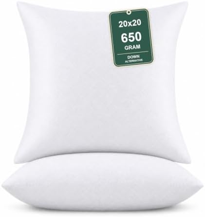 20x20 Pillow Insert(Set of 2) Soft & Fluffy Decorative Down