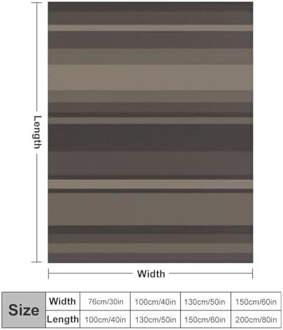 Plush Throw Blanket, Taupe Stripes Throws for Couch Sofa Bed Warm