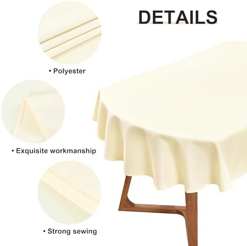 Wolkemer Oval Tablecloth 60 x 102 Inch Washable Fabric Table Cloth