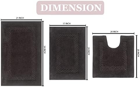 Home Weavers Classy Bathmat 100% Cotton Bathroom Rug Set, Washable