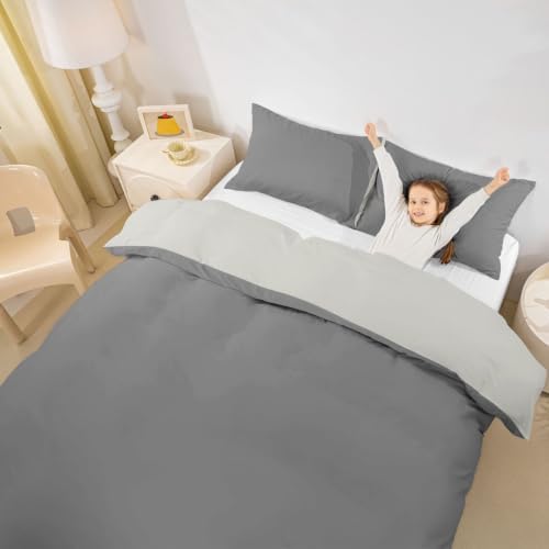 Castle Fairy Neutral Muted Shade 3 Pcs Boys Girls Duvet Cover Set King