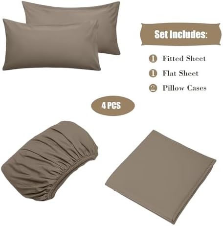 100% Egyptian Cotton Full Bed Sheet Set 4 Piece, 800 Thread Count