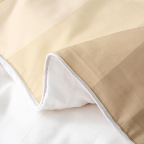 Feelyou Ombre Khaki Beige Duvet Cover 100% Cotton Queen Size