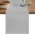 Grey Burlap Cotton Table Runner 72 Inches Long, Modern Pure Gray