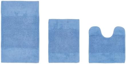 Better Trends 3 Piece Bathroom Rug Set 100% Cotton Non-Slip Washable